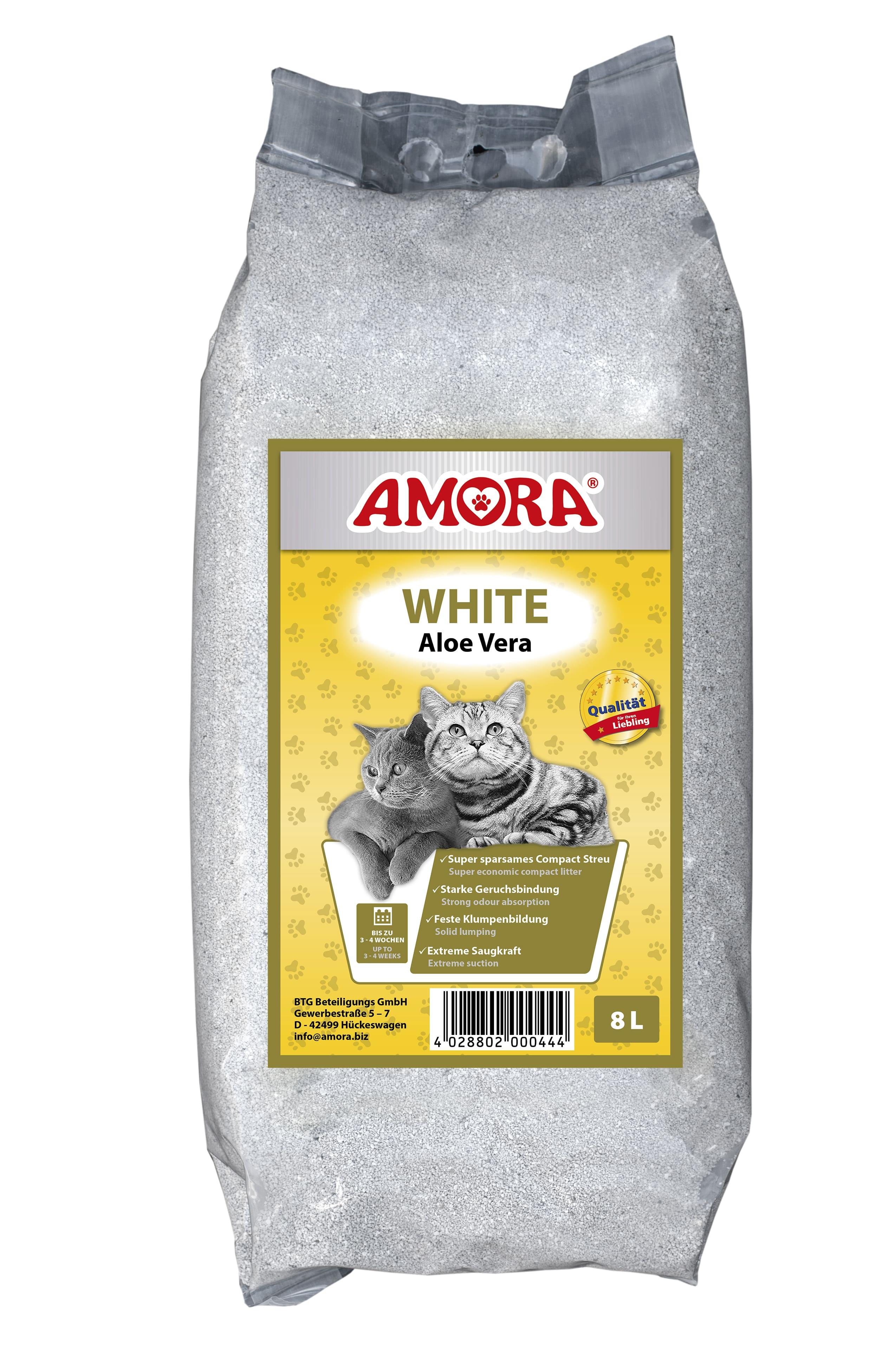 AMORA Katzenstreu White Compact Aloe Vera