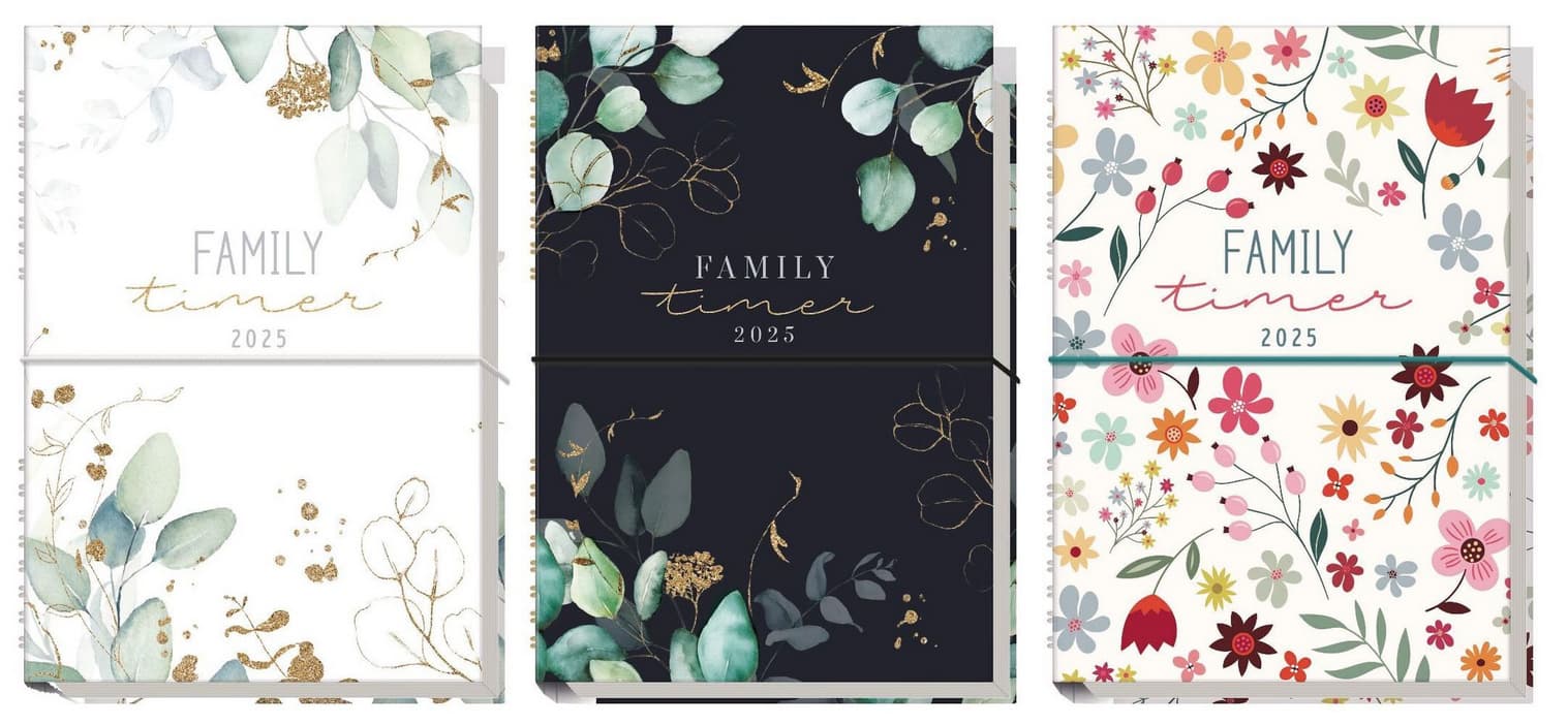 Family-Timer 2025 12 Monate 3fach sortiert