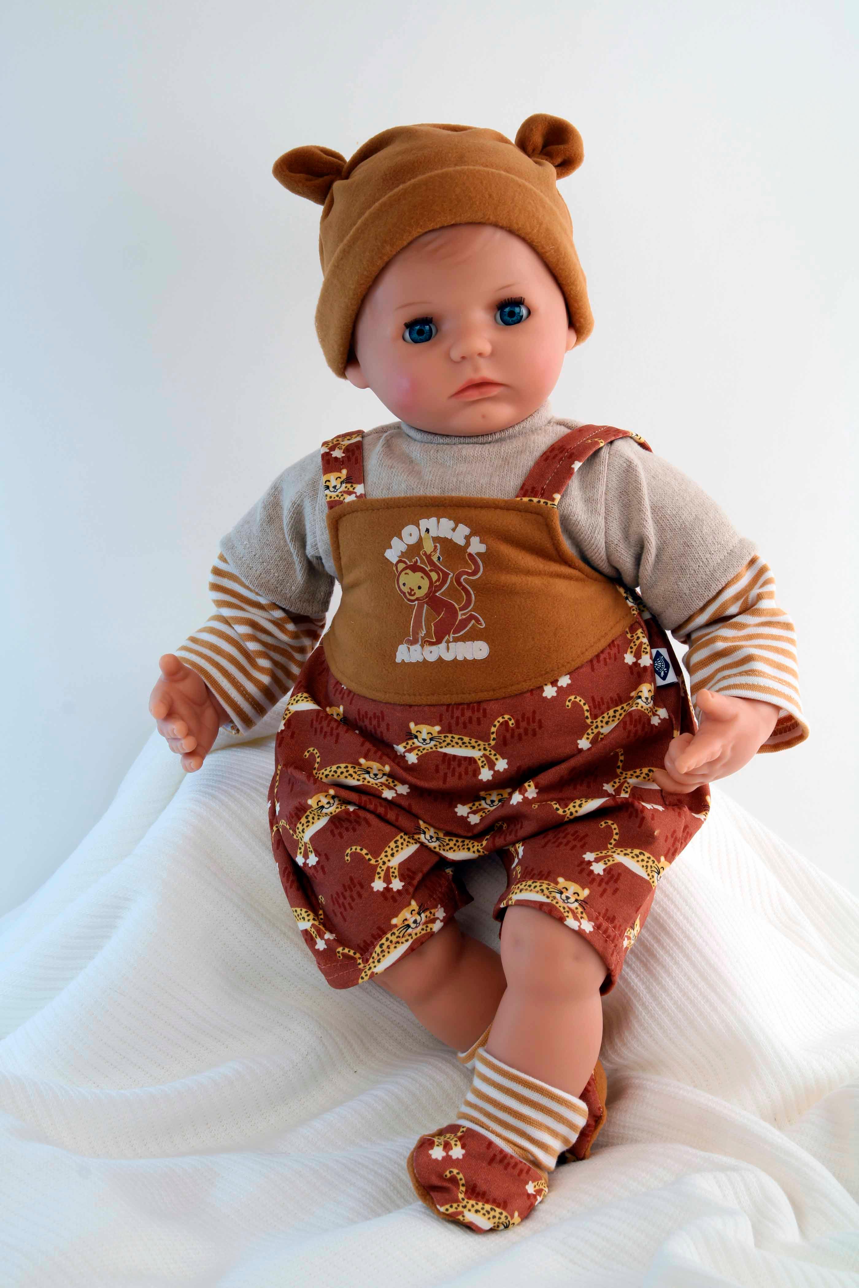 Produktbild Schildkröt-Puppen Puppe Peterle 52 cm mit Malhaar, blauen Schlafaugen, Kleidung Safari 2 von 2