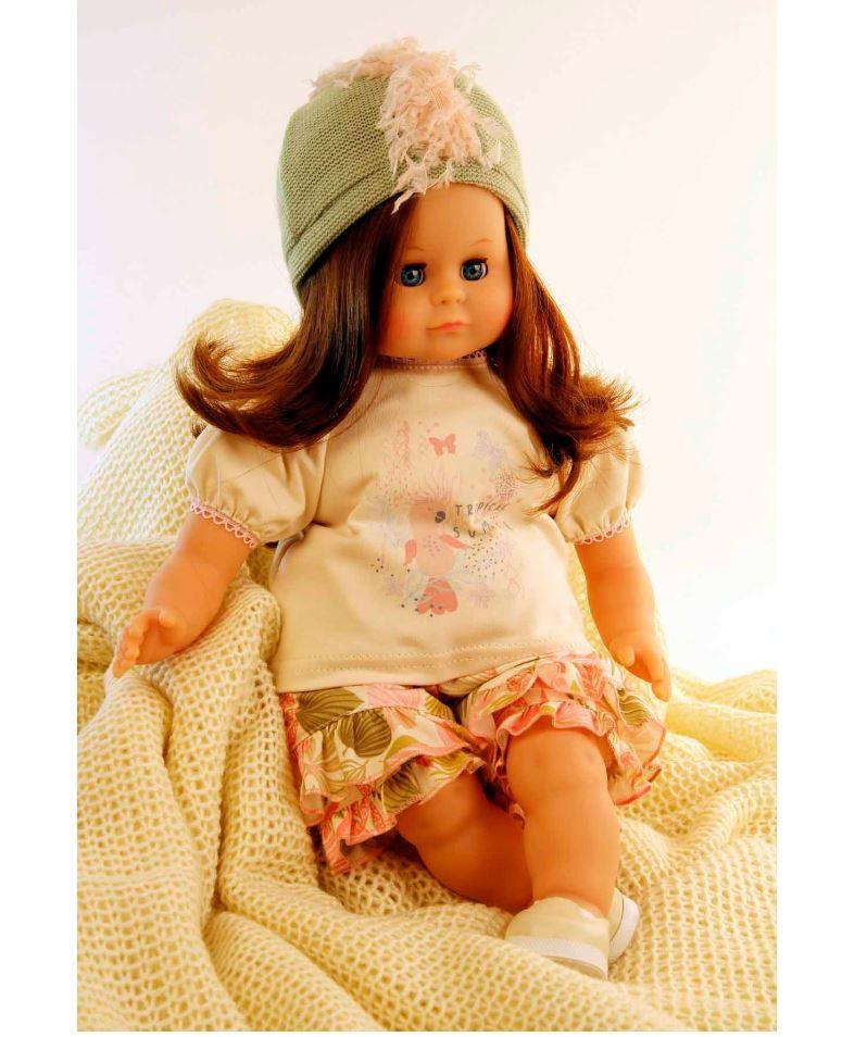 Produktbild Schildkröt-Puppen Puppe Schlummerle 37 cm braune Haare, blaue Schlafaugen, Kleidung bunt mint/braun/rose 3 von 4