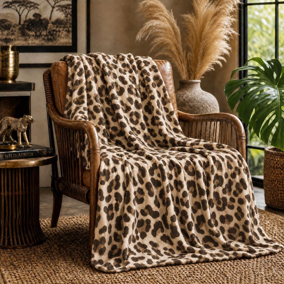 DELUXE COLLECTION Kuscheldecke im Leoparden-Design