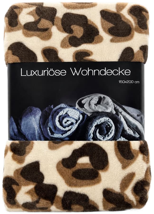 DELUXE COLLECTION Kuscheldecke im Leoparden-Design