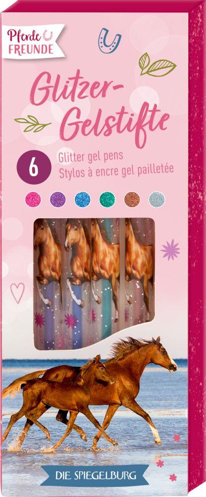Die Spiegelburg - Glitzer-Gelstifte (6 St.) - Pferdefreunde
