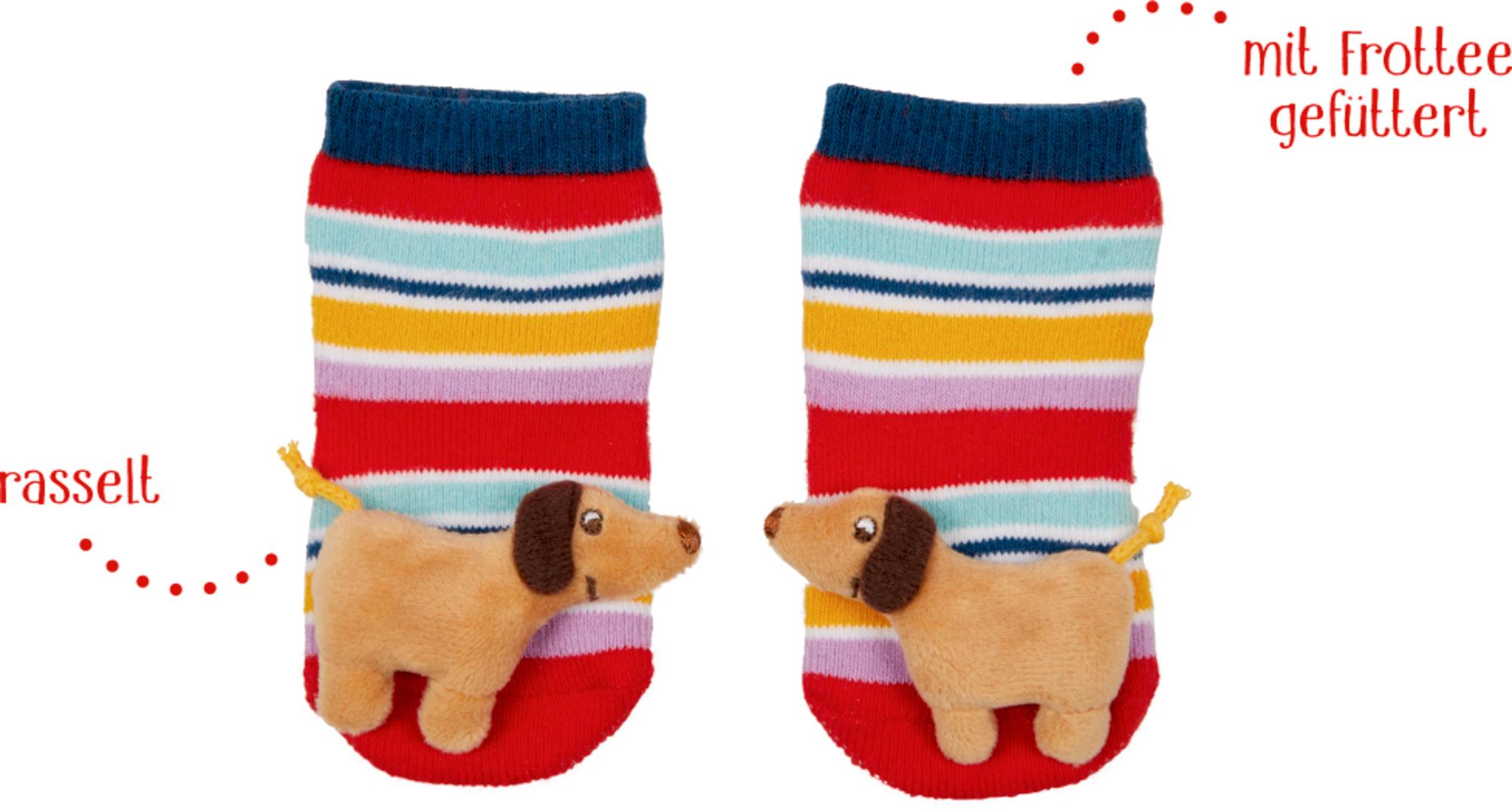 Produktbild Die Spiegelburg - Rasselsöckchen Dackel - BabyGlück, one size (2-12 Mon.) 2 von 2