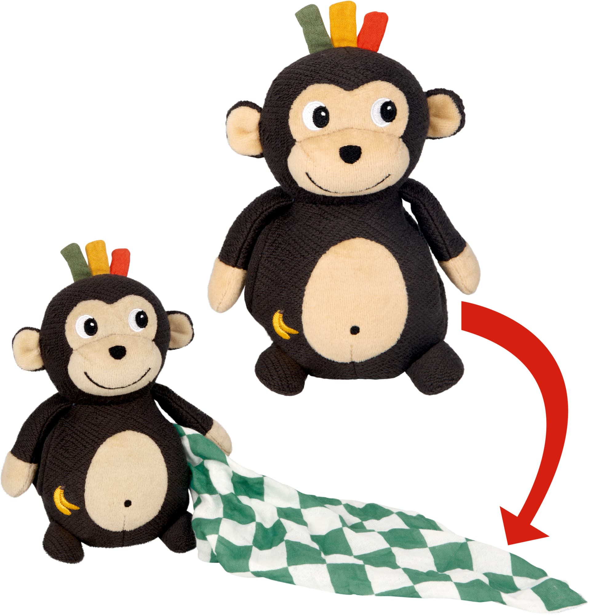 Die Spiegelburg - Kuscheltier mit Schnuffeltuch Affe - Little Wonder