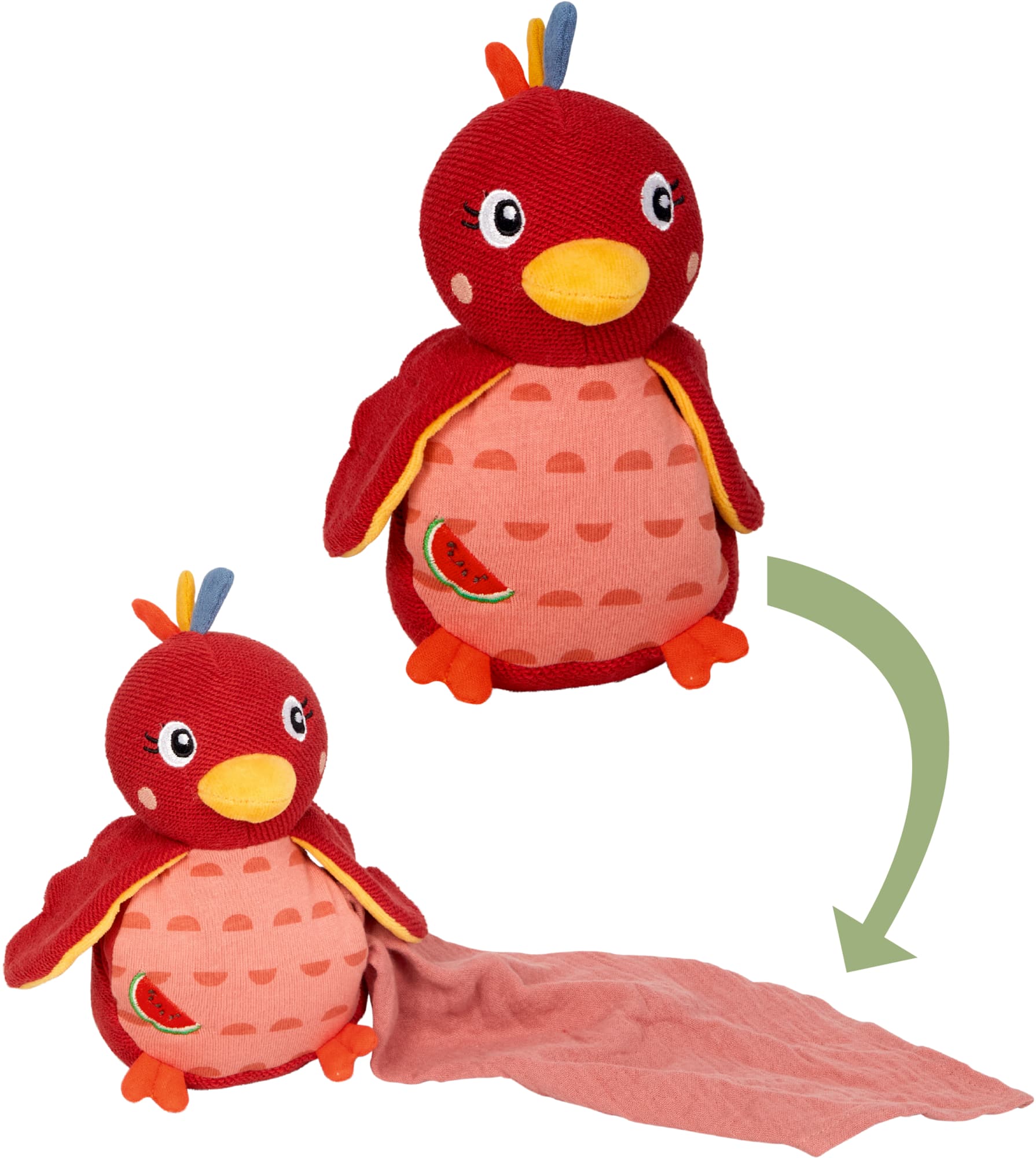 Die Spiegelburg - Kuscheltier mit Schnuffeltuch Pardiesvogel - Little Wonder