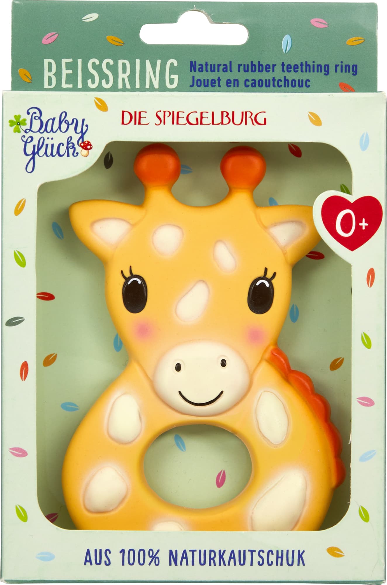 Die Spiegelburg - Beißring aus Naturkautschuk Giraffe - BabyGlück