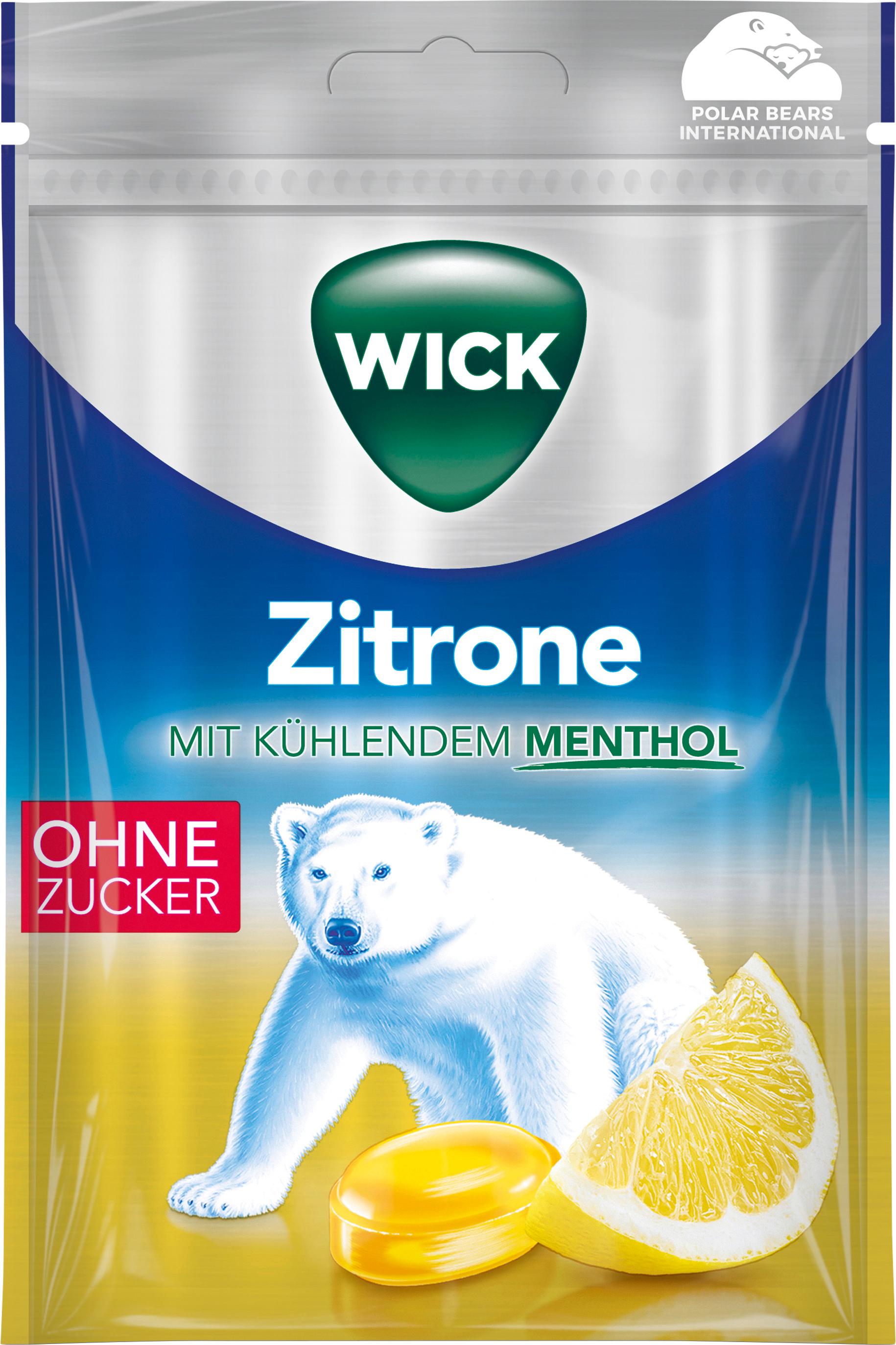 WICK Zitrone&Natürliches Menthol Bonbons ohne Zucker