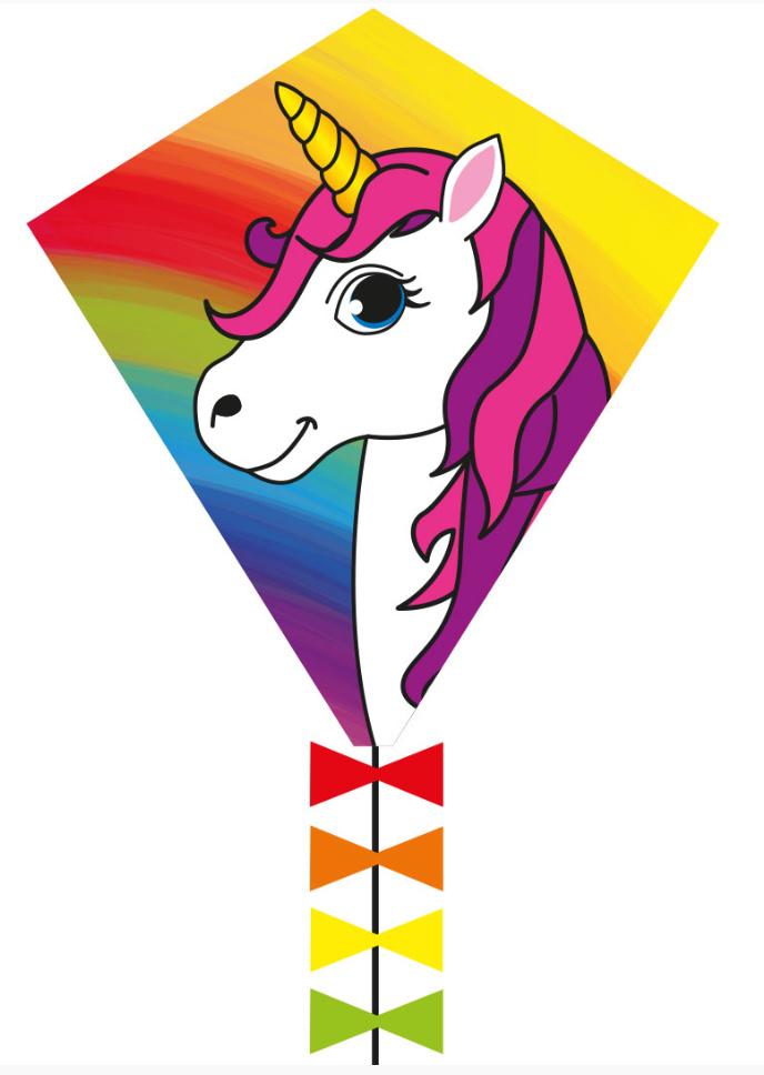Ecoline - Kinderdrachen Eddy Unicorn 50 cm