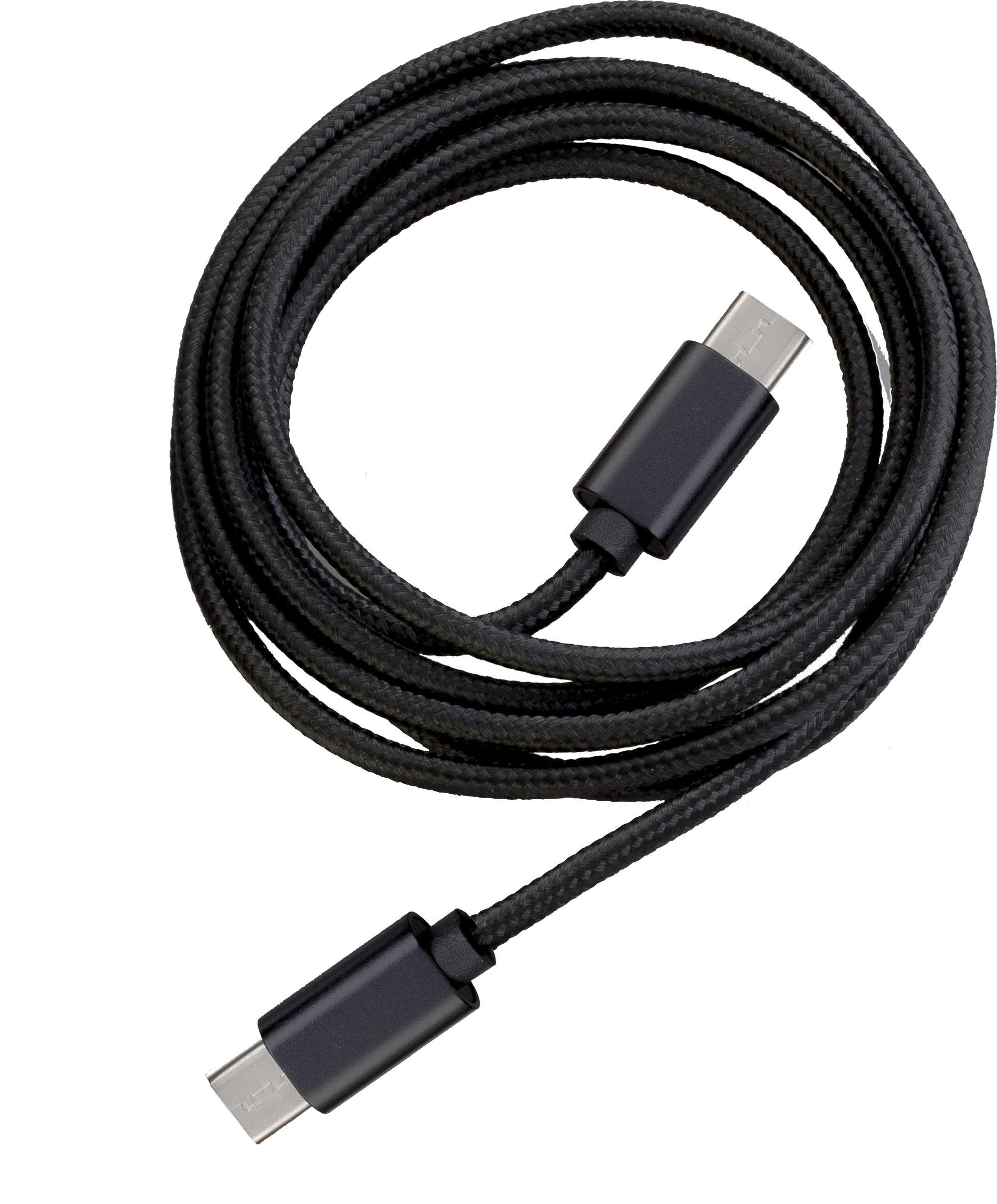 PETER JÄCKEL FASHION 1,5m Data Cable Black Typ-C/ Typ-C mit Sync- und Ladefunktion