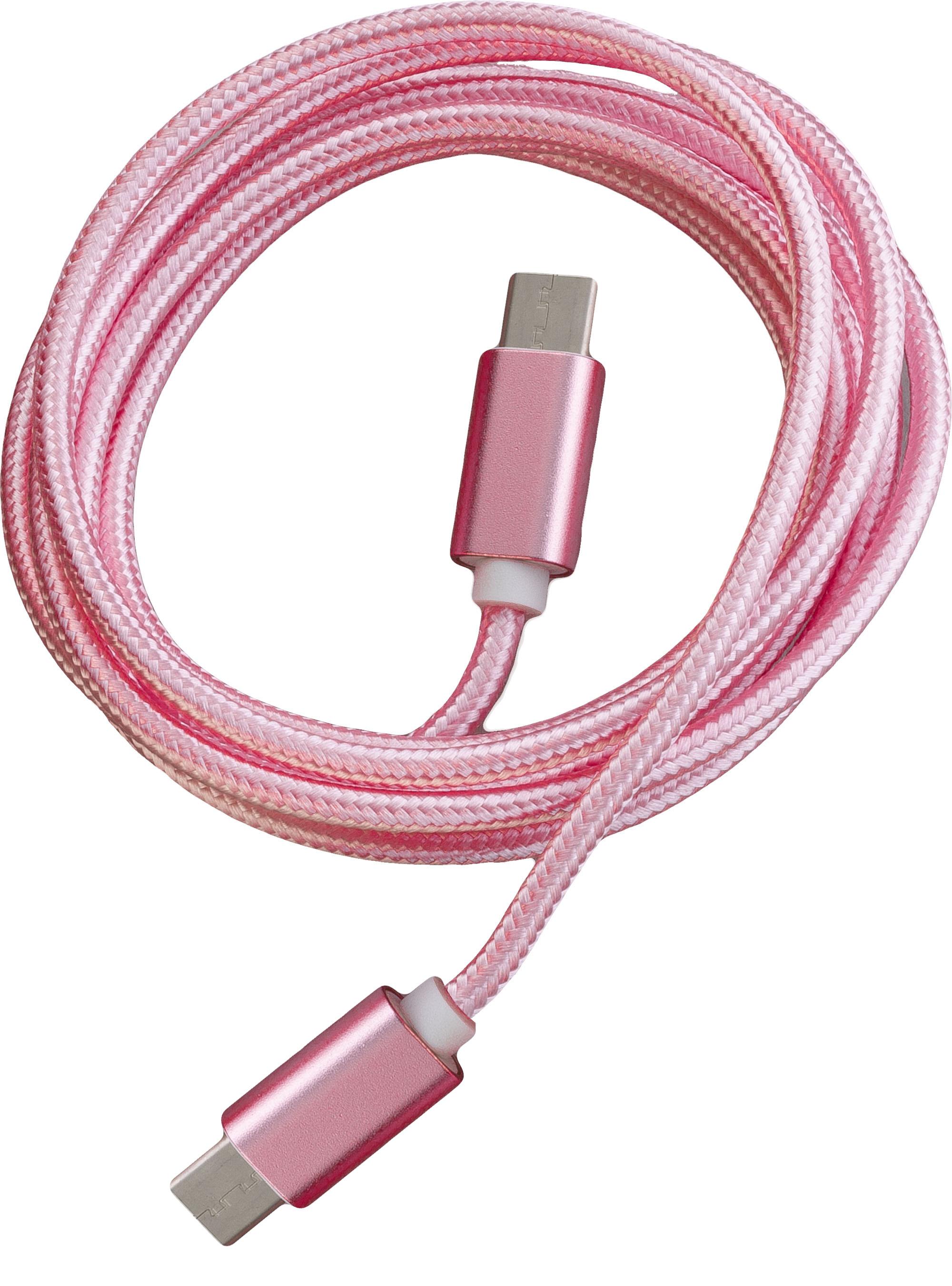 PETER JÄCKEL FASHION 1,5m Data Cable Rose für Typ-C/ Apple Lightning mit Sync- und Ladefunktion