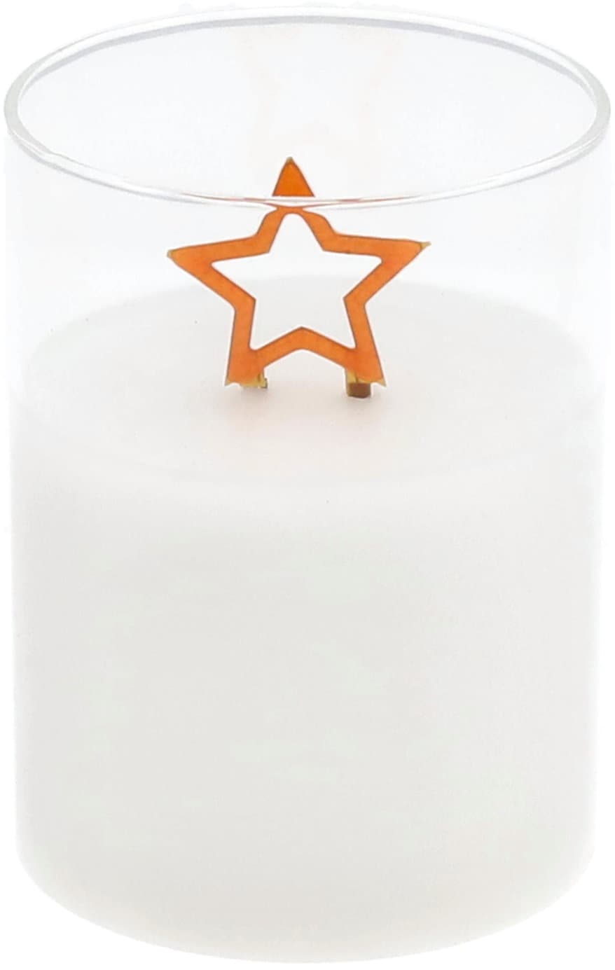 LED Echtwachskerze im Glas