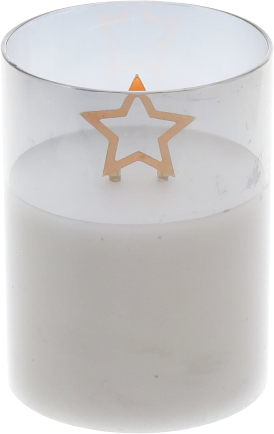 LED Echtwachskerze im Glas