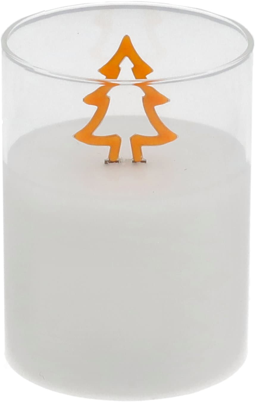 LED Echtwachskerze im Glas