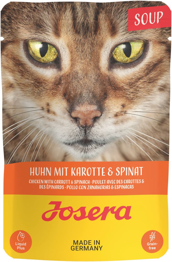 Josera Katzennassfutter Soup Huhn mit Karotte & Spinat