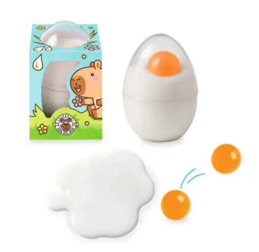 TRENDHAUS Slime-Ei mit Flummi, glibberiger Schleim mit Eigelb-Flummi
