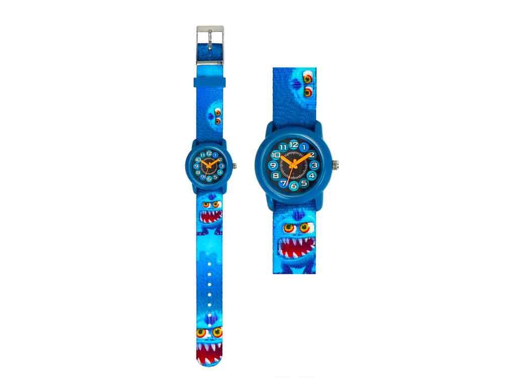 Kinderuhr mit Quarzuhrwerk Monster blau