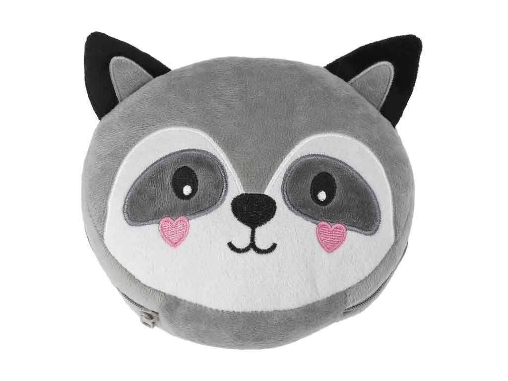 2-in-1 Kissen Waschbaer