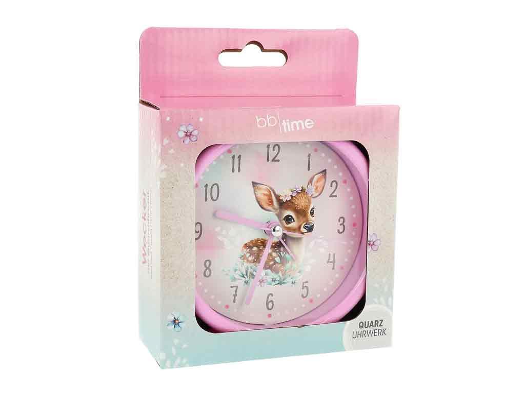 Produktbild Wecker mit Quarzuhrwerk Reh rosa 2 von 2