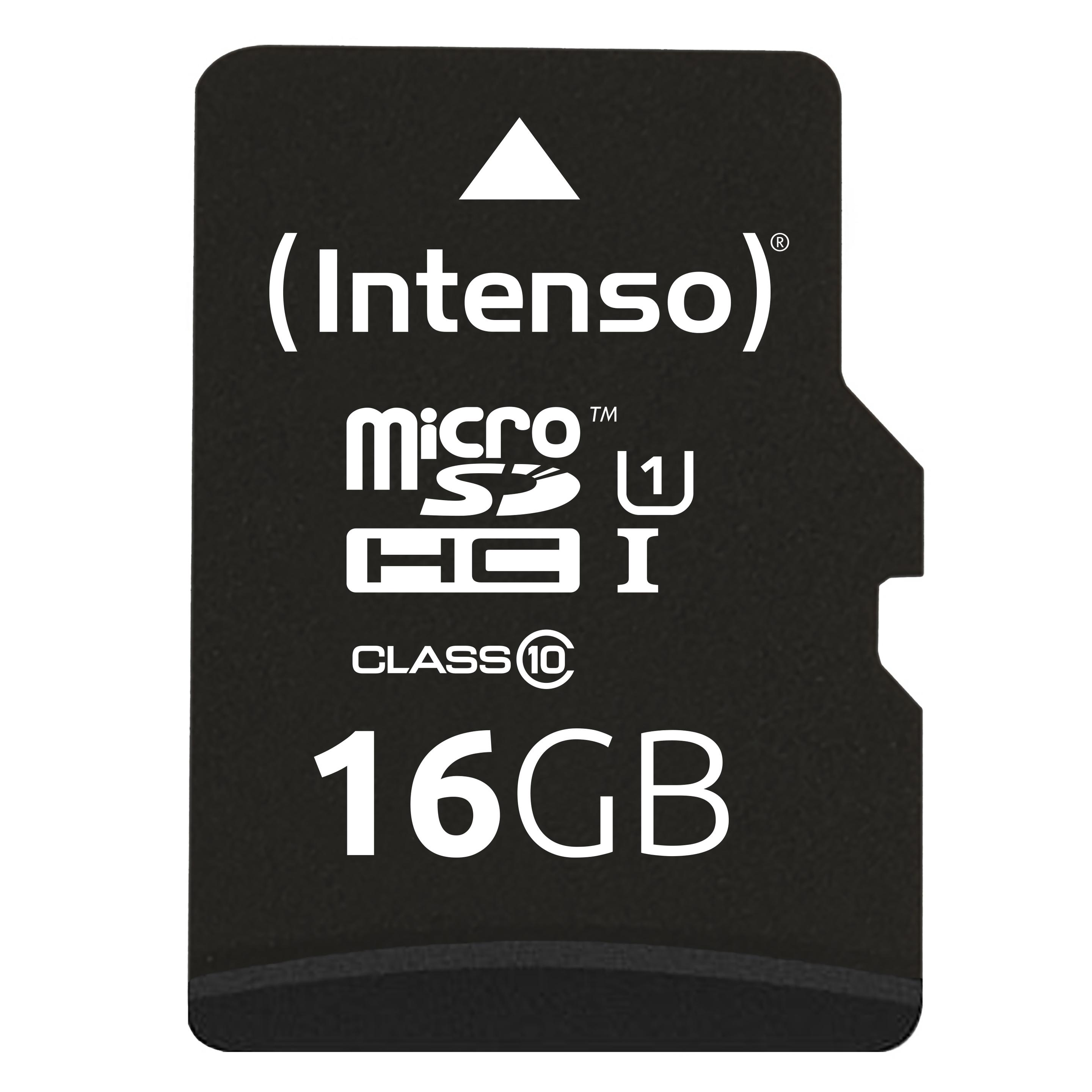 Intenso MicroSDHC 16GB, Class 10, UHS-I, inkl. Adapter