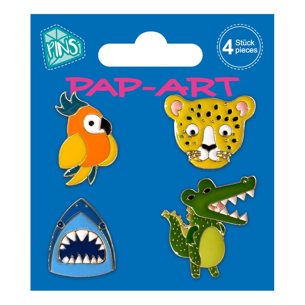 PAP-ART Pins Tiere 4Stück