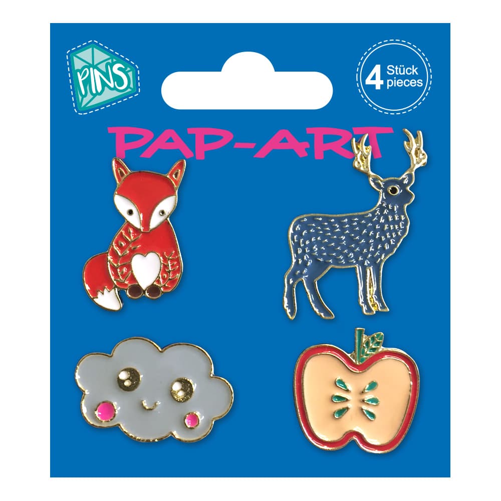 PAP-ART Pins Fuchs 4Stück