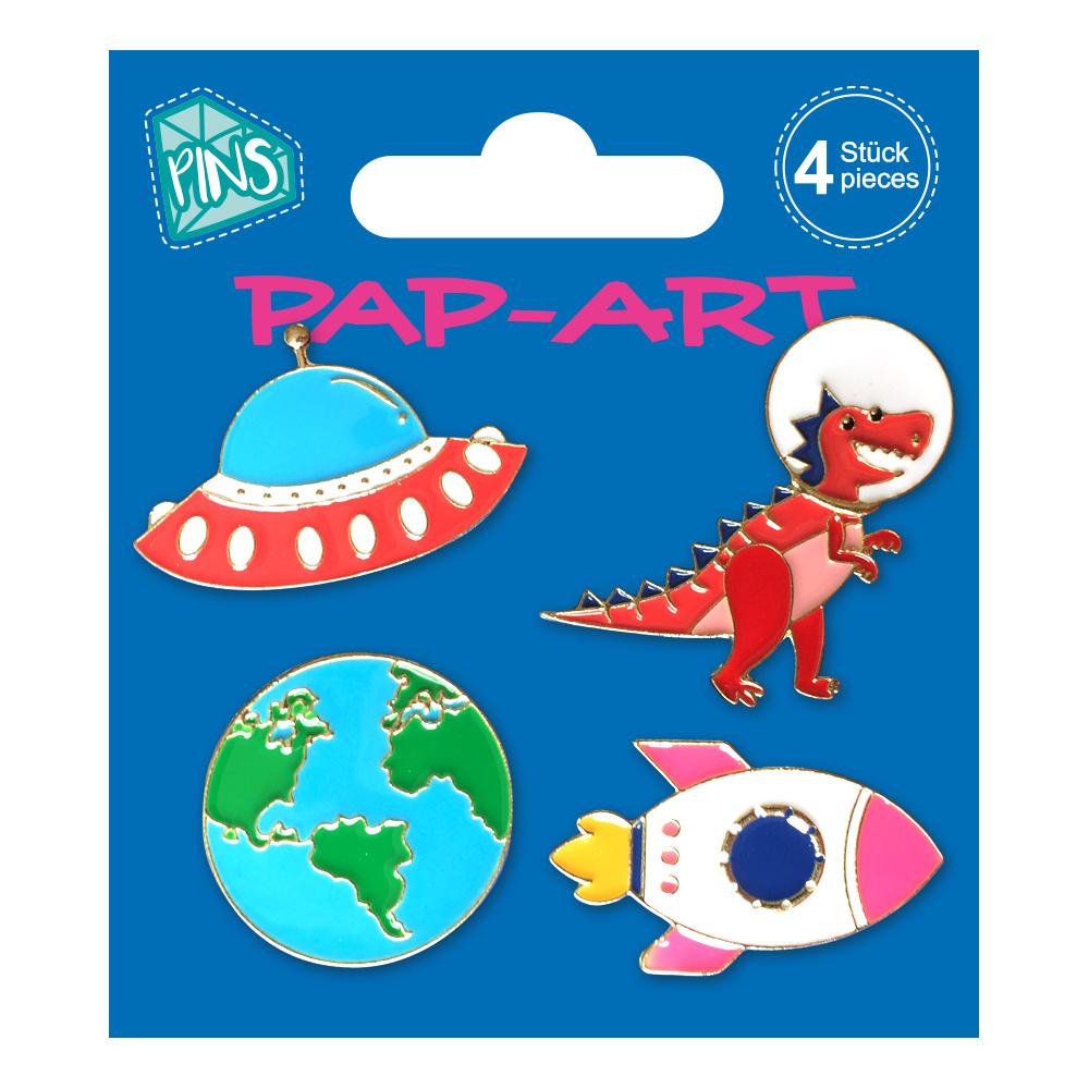 PAP-ART Pins Weltall 4Stück