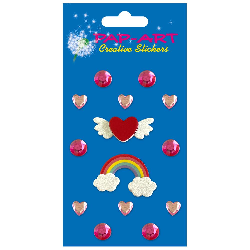 PAP-ART Strass-Sticker pink