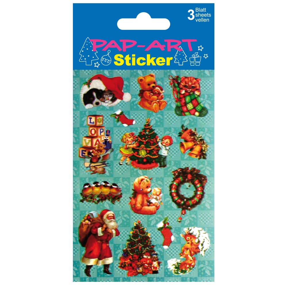 PAP-ART Sticker Santa nostalgisch sortiert Papier 3 Blatt