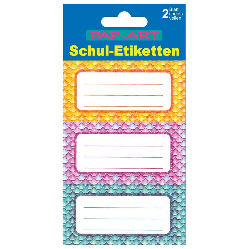 PAP-ART Schulbuch-Etiketten Meerjungfrau