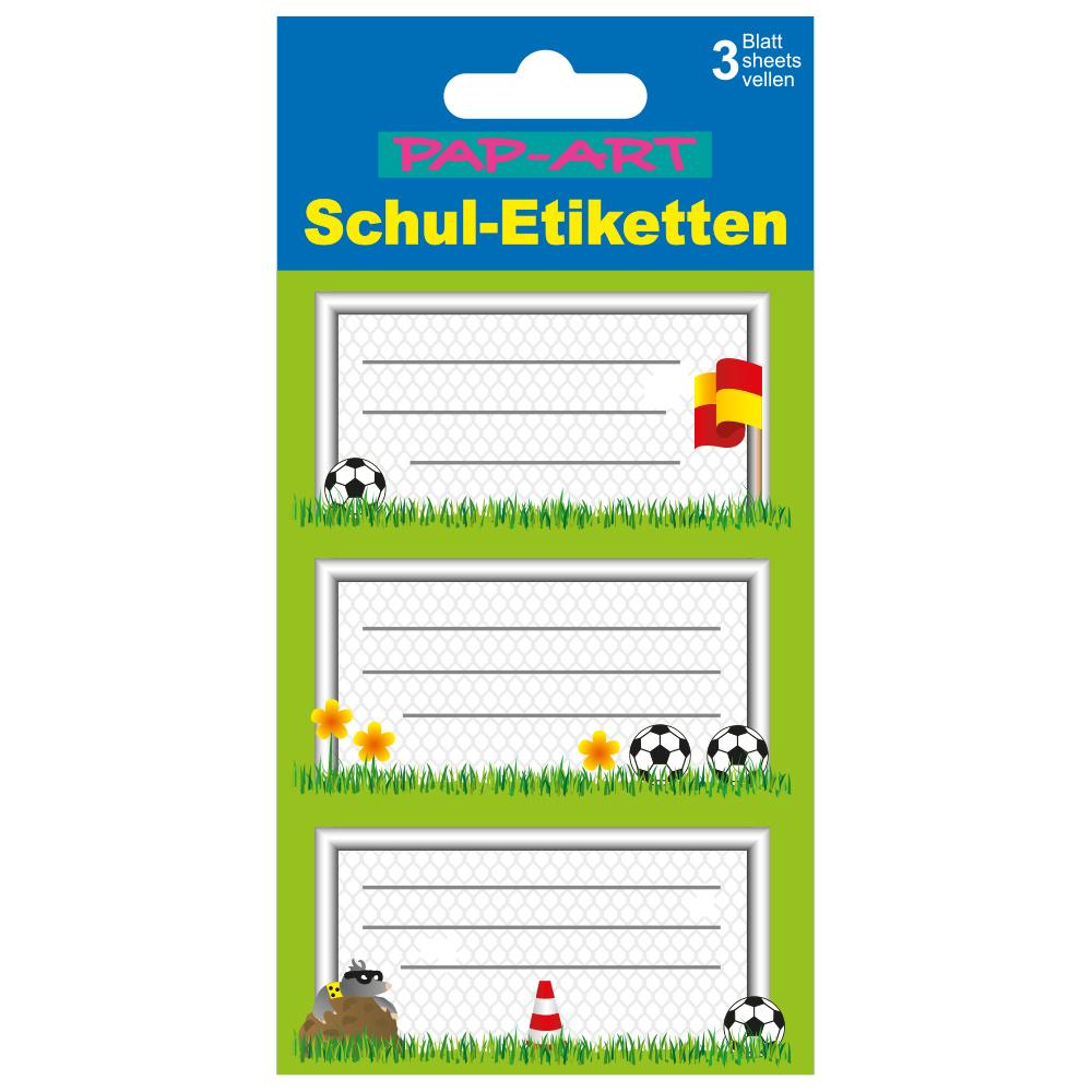 PAP-ART Schulbuch-Etiketten Fussball