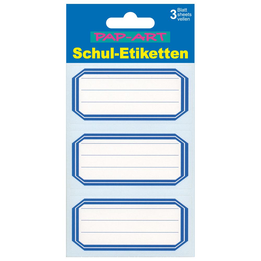 PAP-ART Schulbuch-Etiketten mit blauem Rand