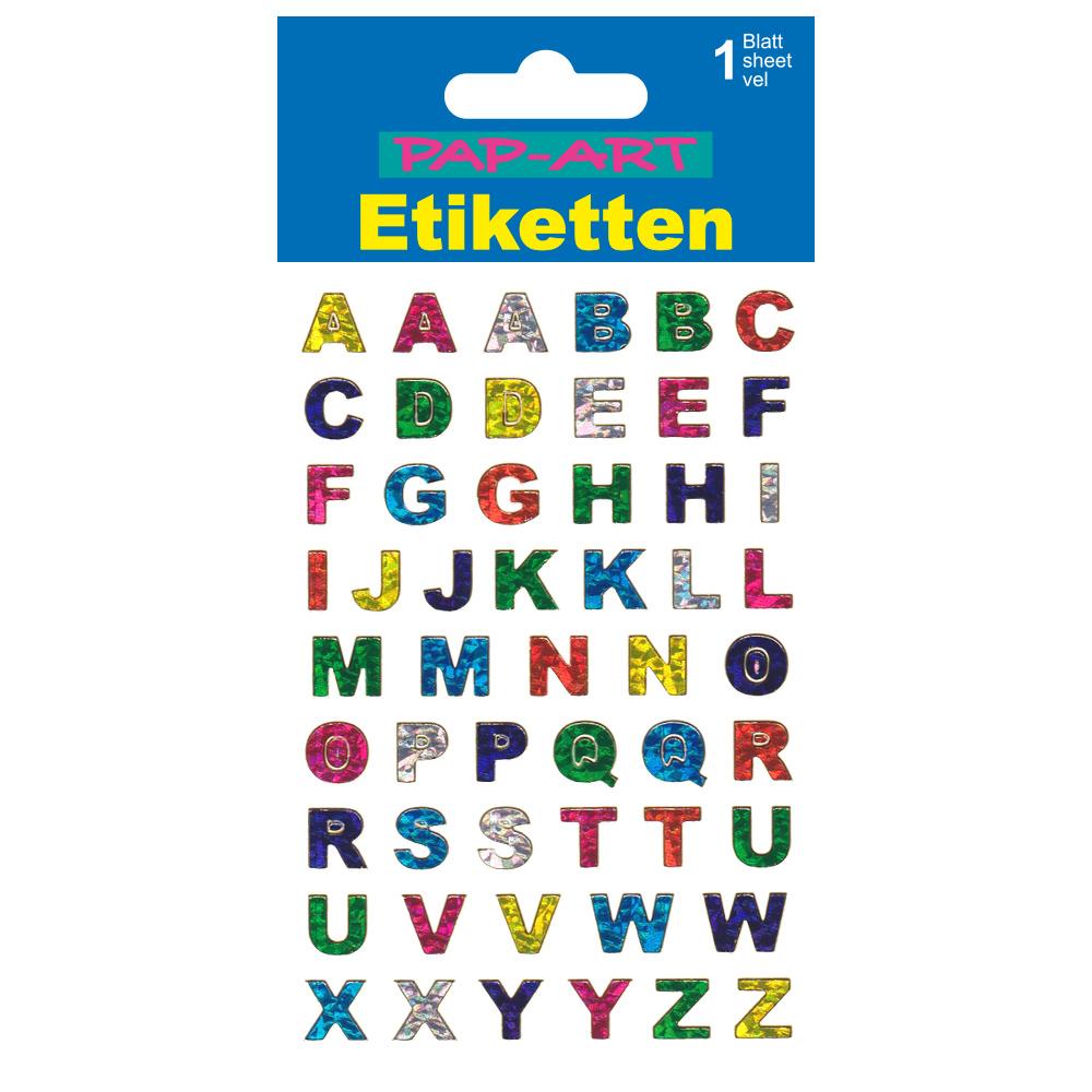 PAP-ART Buchstaben-Etiketten bunt