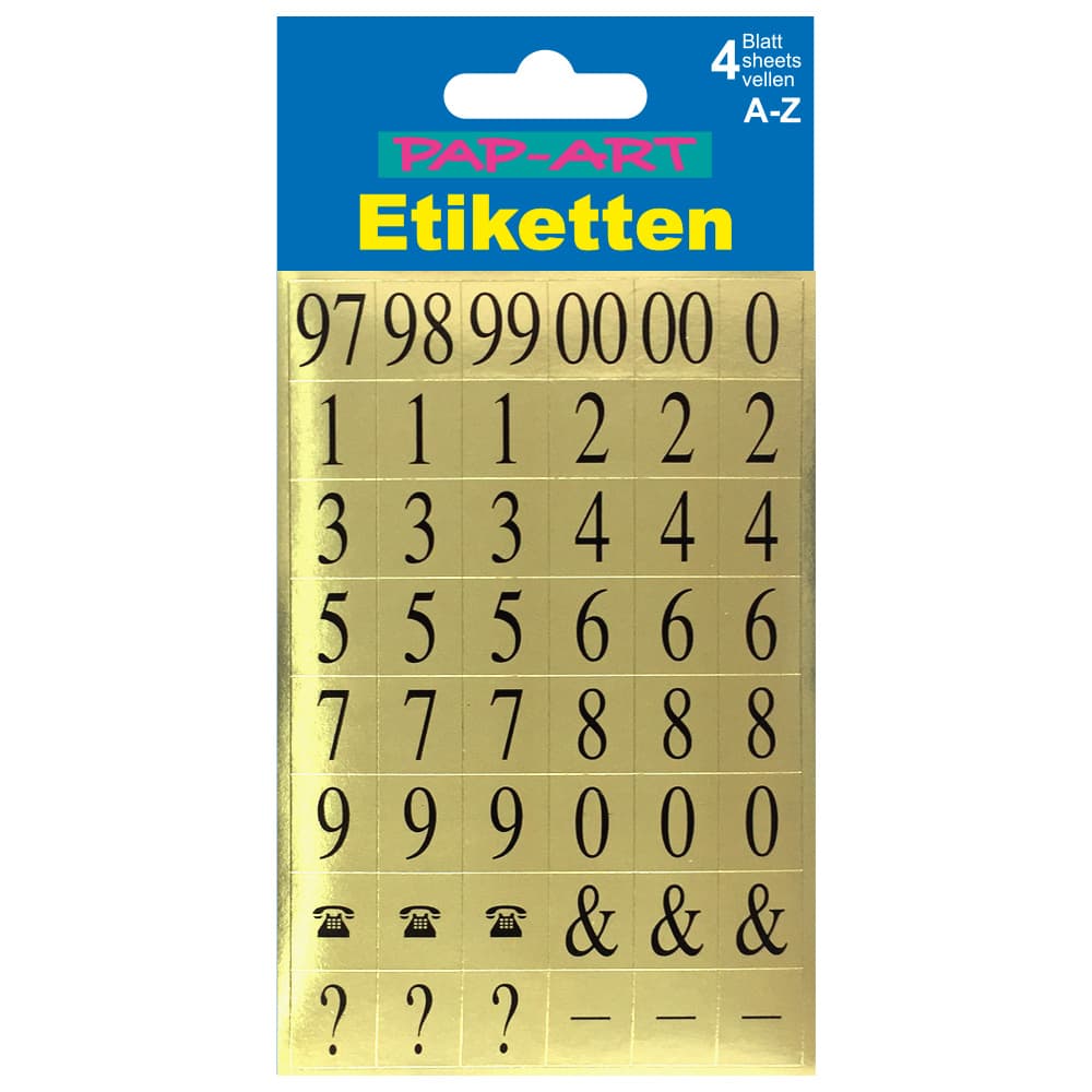 Produktbild PAP-ART Zahlen-Etiketten schwarz auf gold 15mm 3 von 3