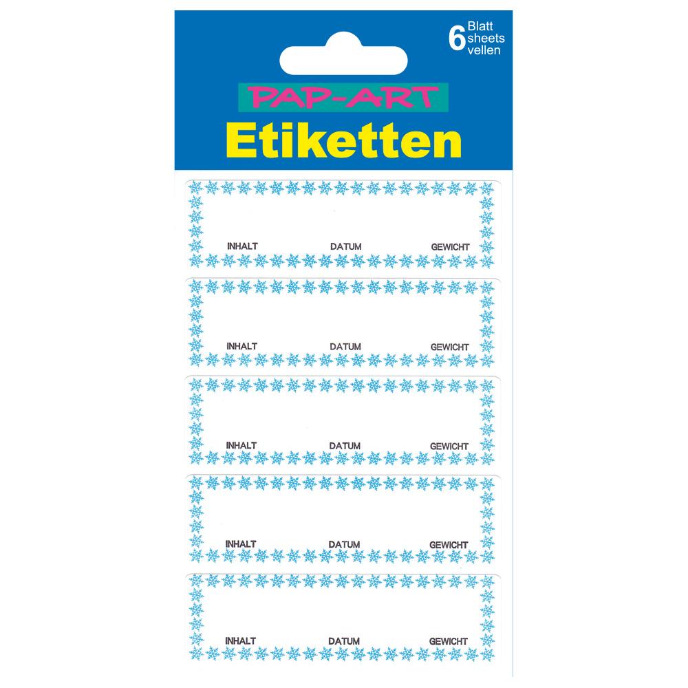 PAP-ART Tiefkühl-Etiketten Weiss/blau Datum