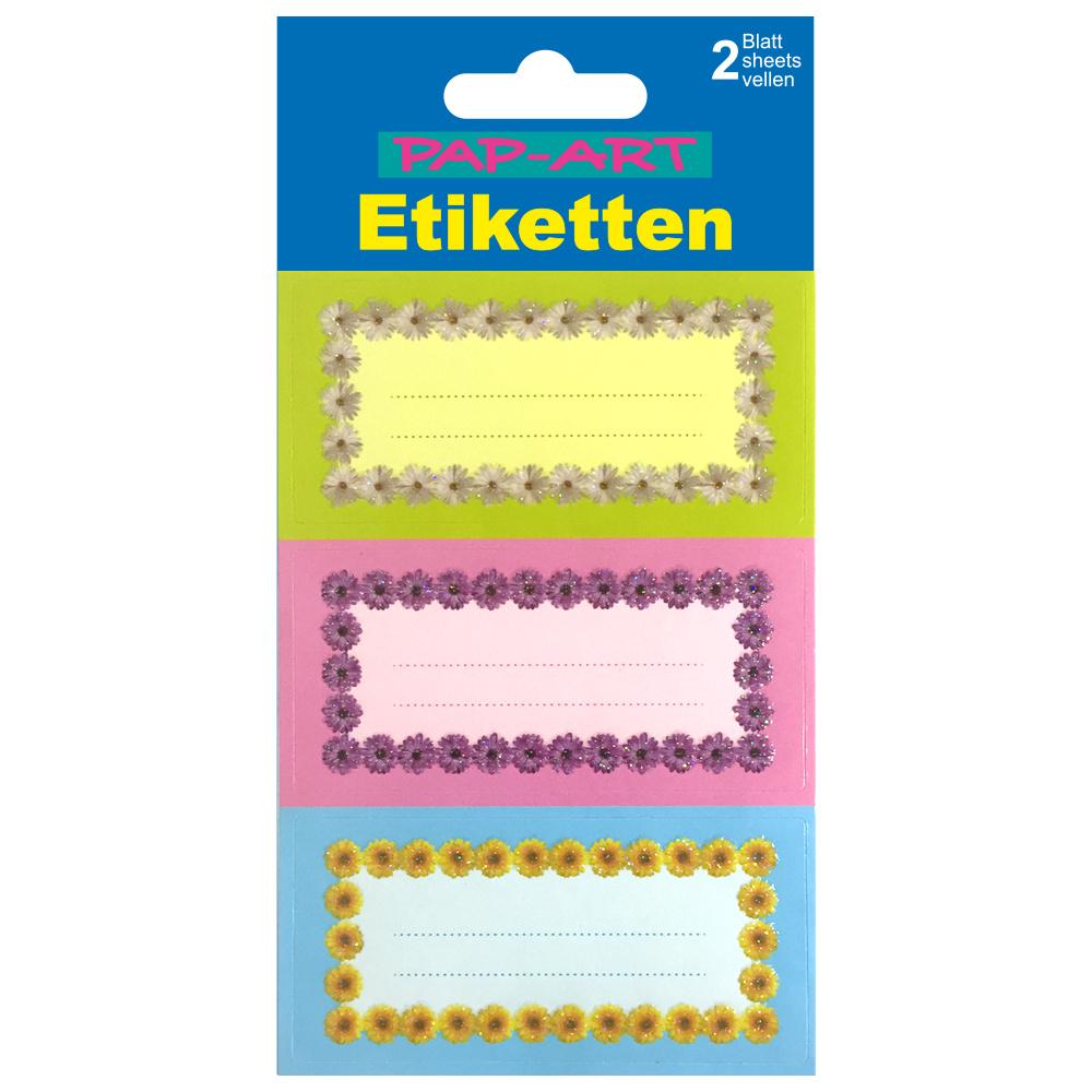 PAP-ART Einmach-Etiketten Blumen Glitter