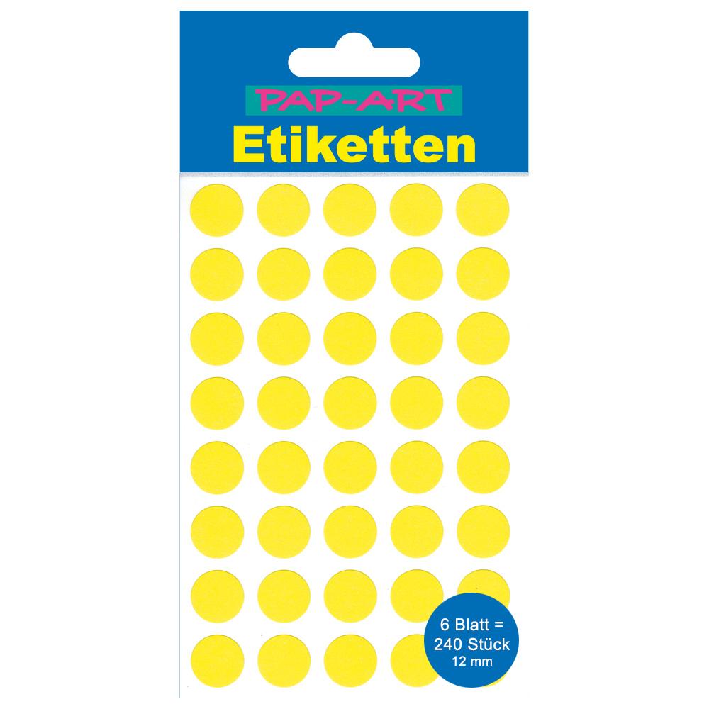 PAP-ART Markierungspunkte gelb 12mm