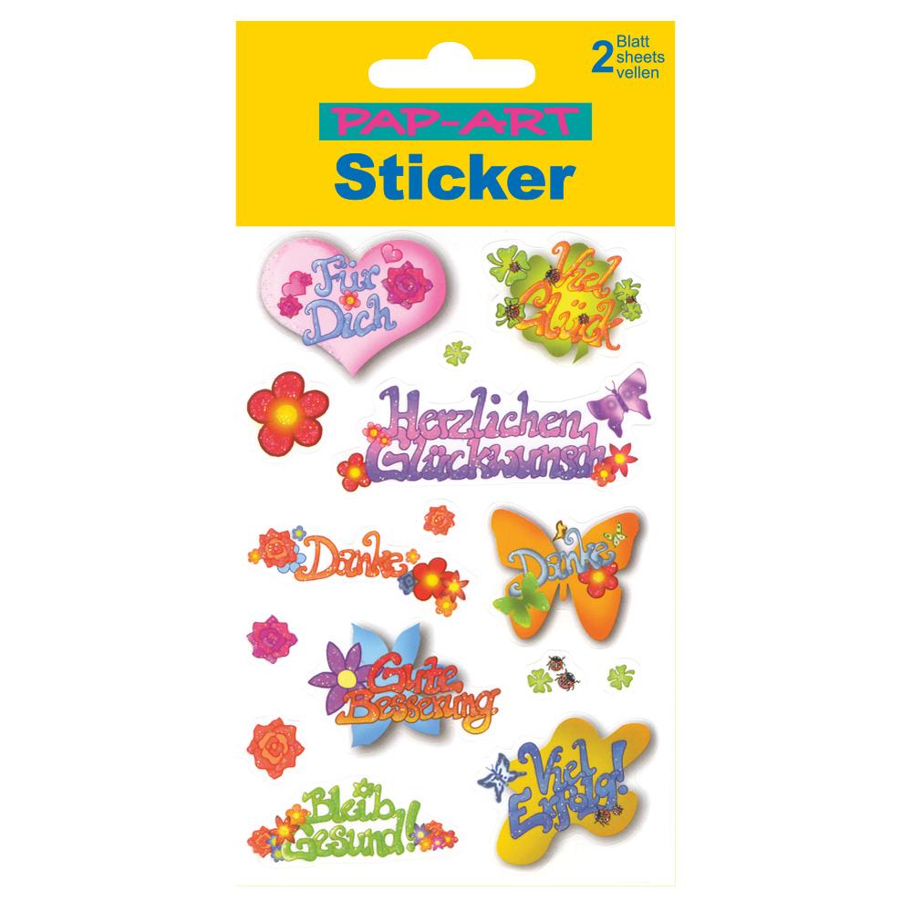 PAP-ART Sticker Glitter Glückwunsch