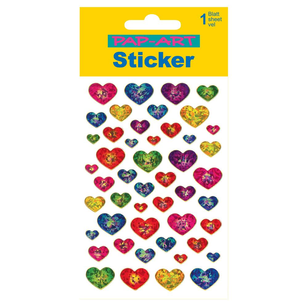PAP-ART Sticker mit Goldkontur Herzen