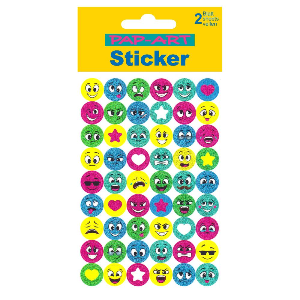 PAP-ART Sticker mit Goldkontur Clownsgesichter