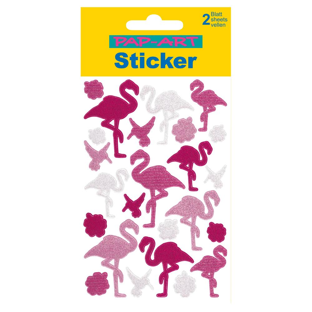 PAP-ART Sticker Flamingo Glitzerfolie/Hologrammfolie/Laserfolie