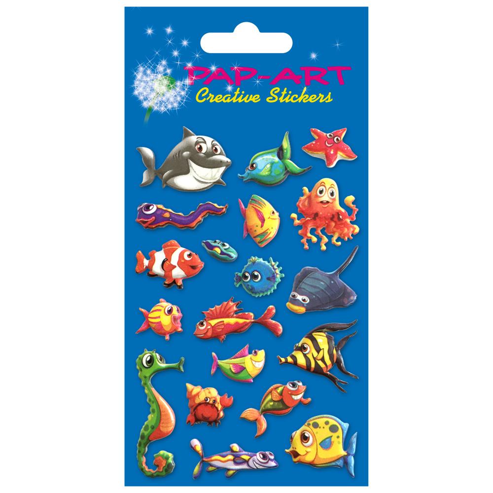 PAP-ART Relief-Sticker Fische 8x12cm