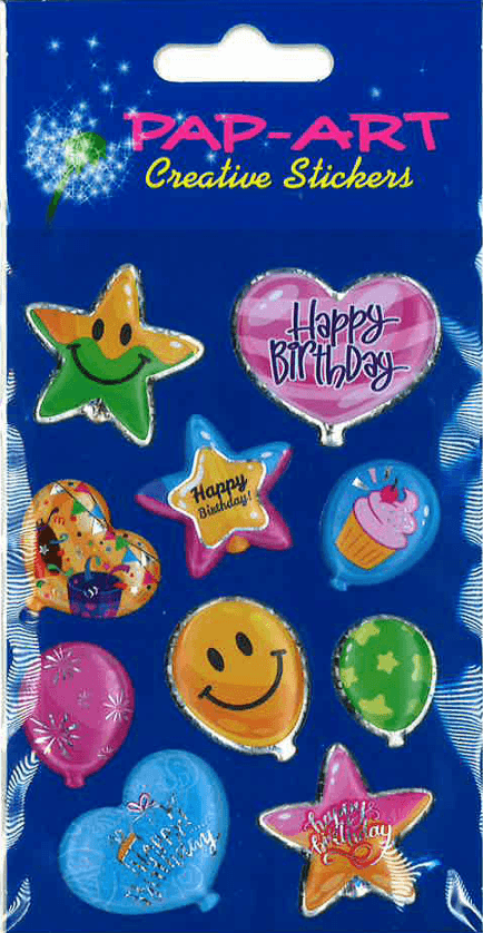 PAP-ART Soft-Sticker Happy Birthday Ballons
