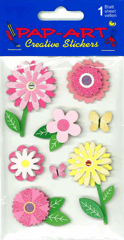 PAP-ART Handmade Sticker BLUMEN pastell