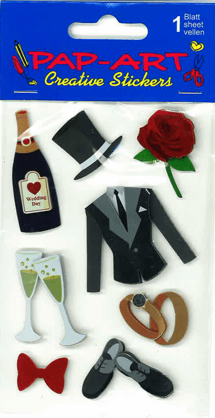 PAP-ART Handmade Sticker BRÄUTIGAM
