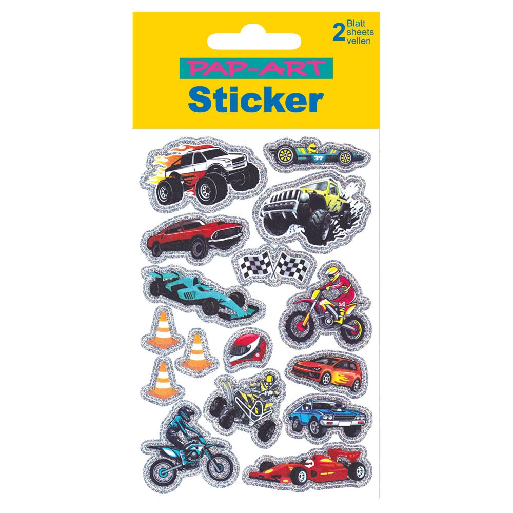 PAP-ART Sticker Rallye-Autos Glitzerfolie