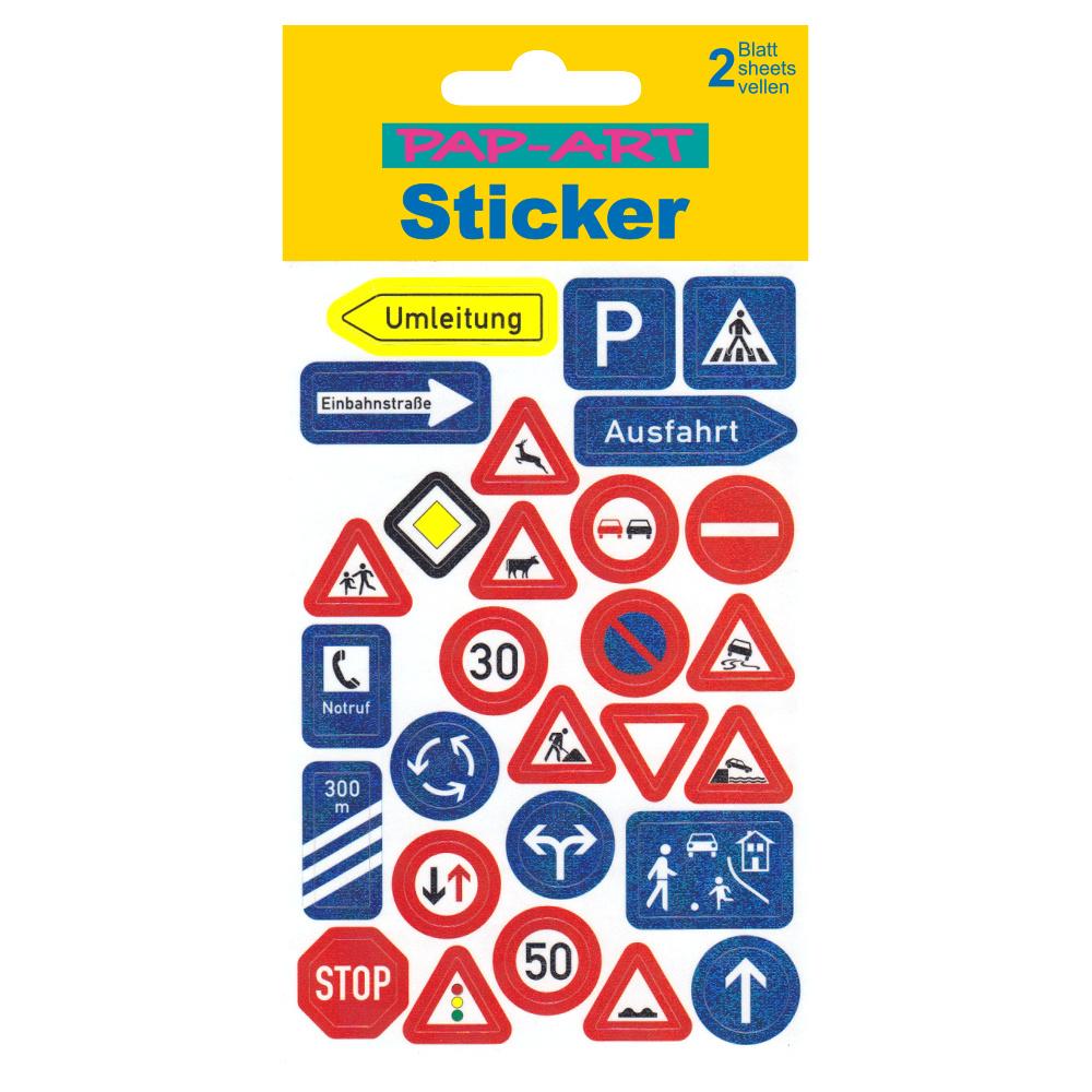 PAP-ART Sticker mit Goldkontur Verkehrsschilder