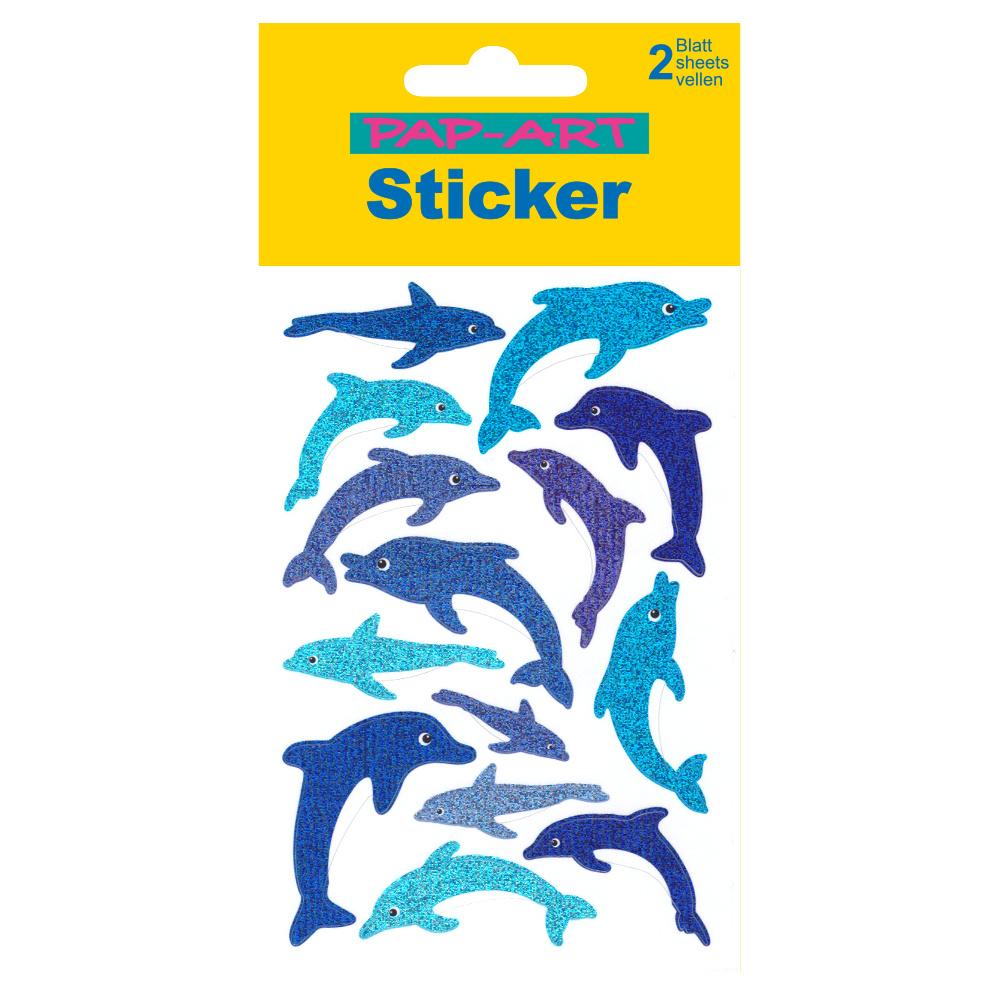 PAP-ART Sticker Delfine Glitzerfolie/Hologrammfolie/Laserfolie