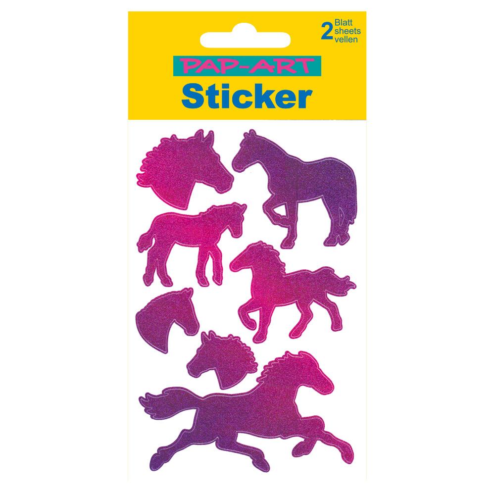 PAP-ART Sticker Pferdeköpfe Glitzerfolie