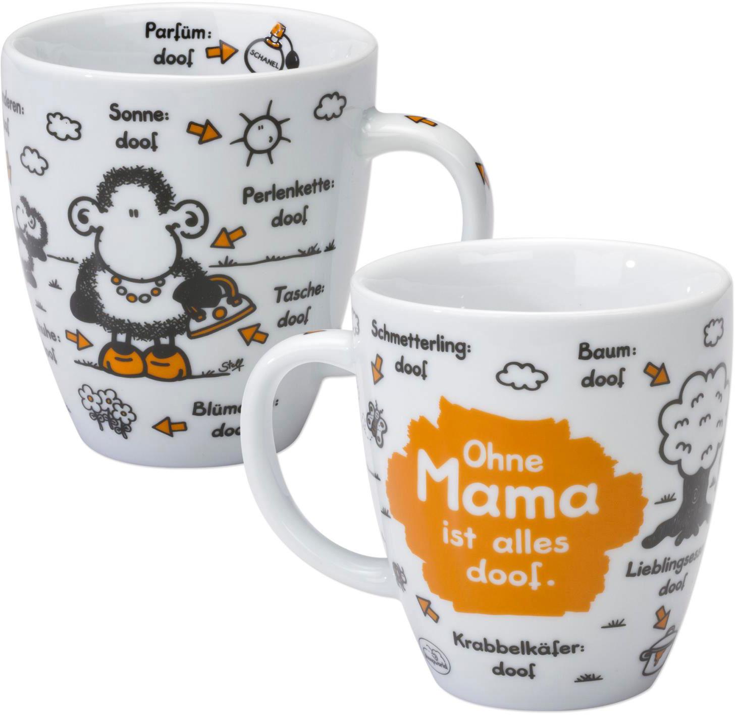 sheepworld Tasse »Ohne Mama ist alles doof.«